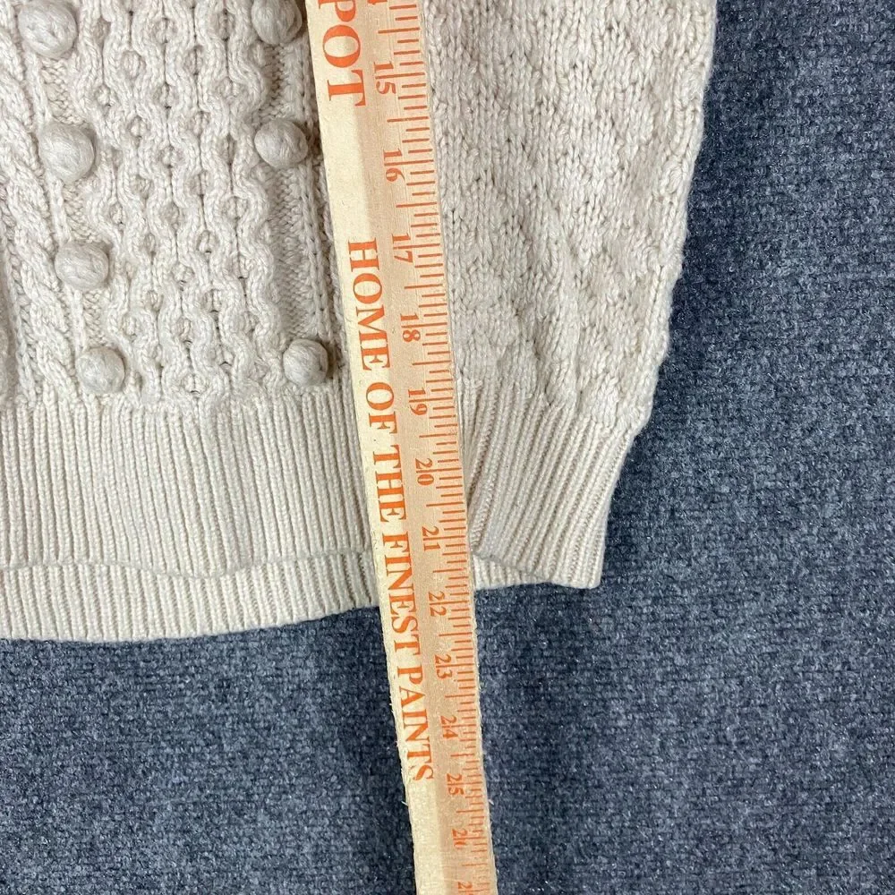 J Crew Sweater Women's Small Nylon Lambs Wool Pullover Knit Beige‎ S